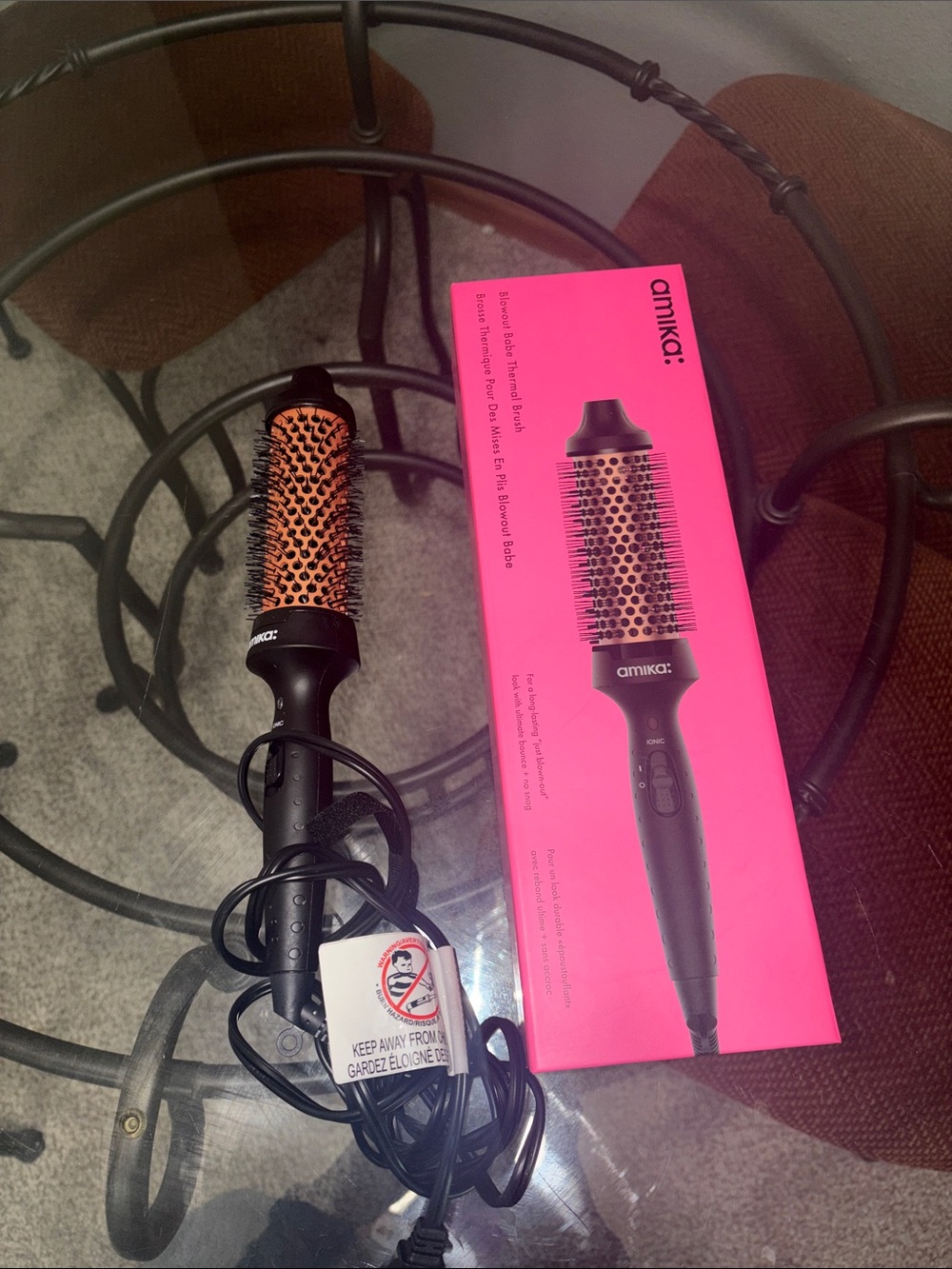 amika Round Thermal Styling Brush in Pink and Copper - Picture 2 of 4